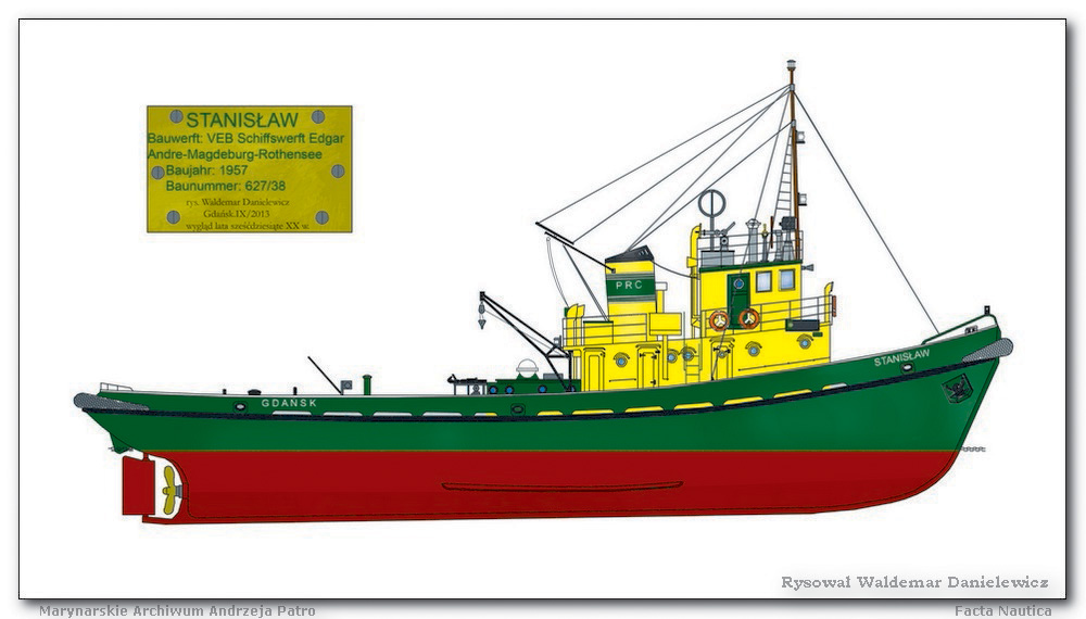 Polish harbour tug STANIS�AW. Polnischer Schlepper STANIS�AW.